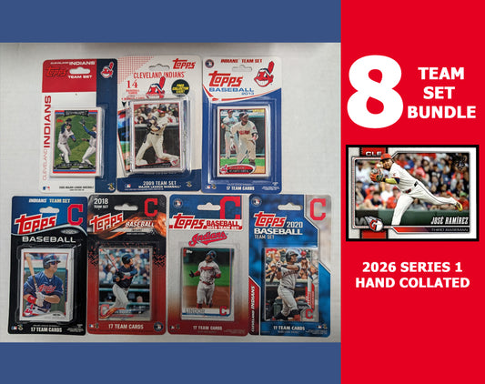 Topps Cleveland Guardians Team Sets 2020 2018 2014 2009 2006 + 2026 Series 1