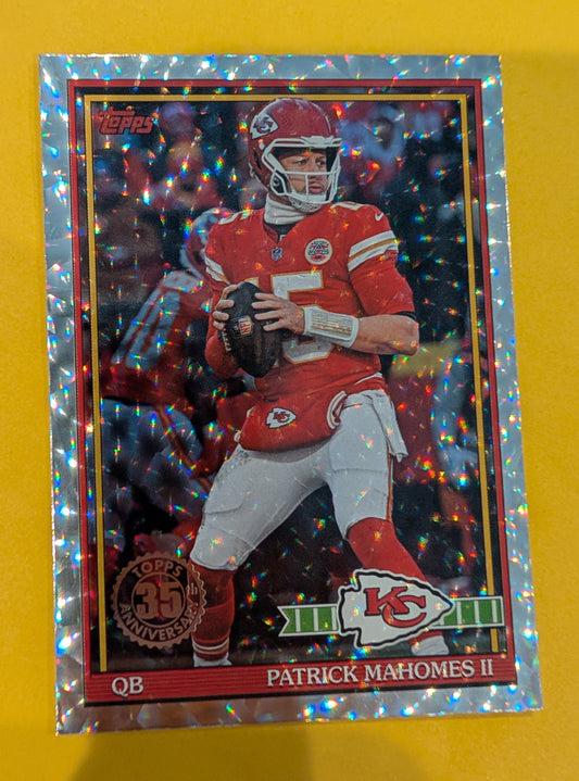 2026 Topps Football Patrick Mahomes II 1991 Topps Football #91TF-13 Mega Box Crackle Foil