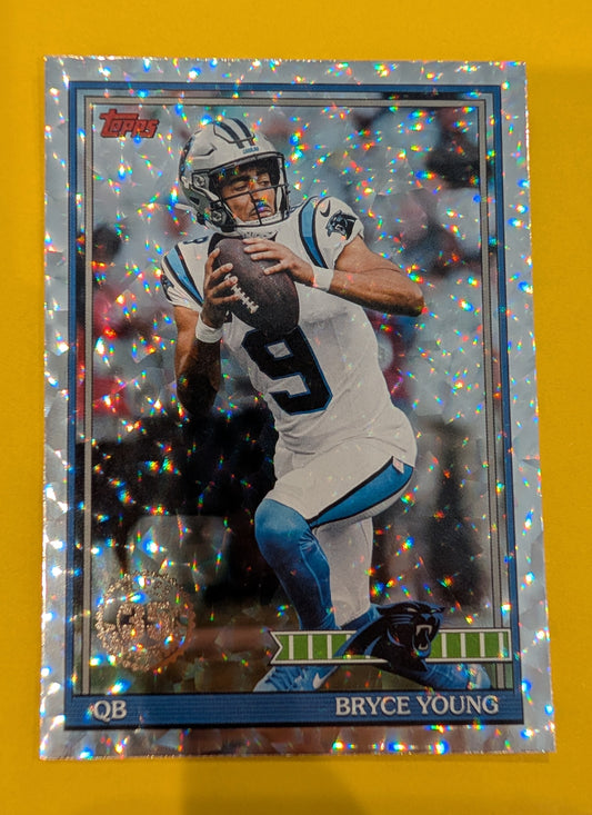 2026 Topps Football Bryce Young 1991 Topps Football #91TF-14 Mega Box Crackle Foil