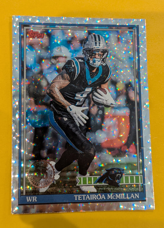 2026 Topps Football Tetairoa McMillan 1991 Topps Football #91TF-15 Mega Box Crackle Foil