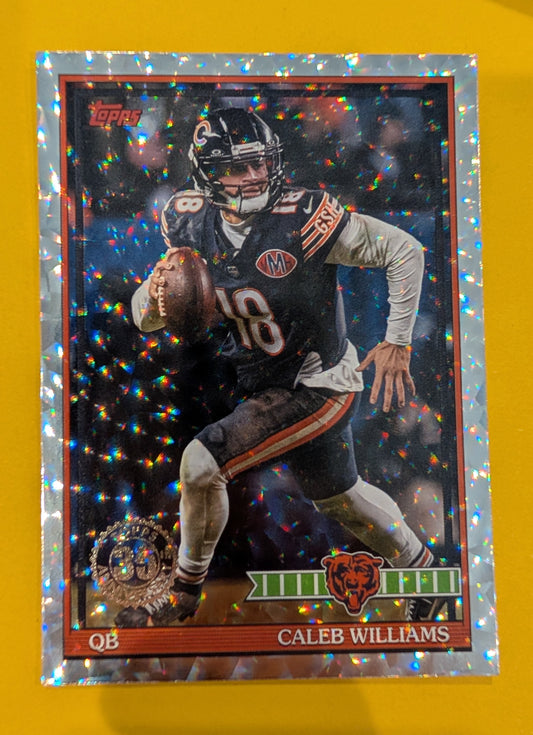 2026 Topps Football Caleb Williams 1991 Topps Football #91TF-18 Mega Box Crackle Foil