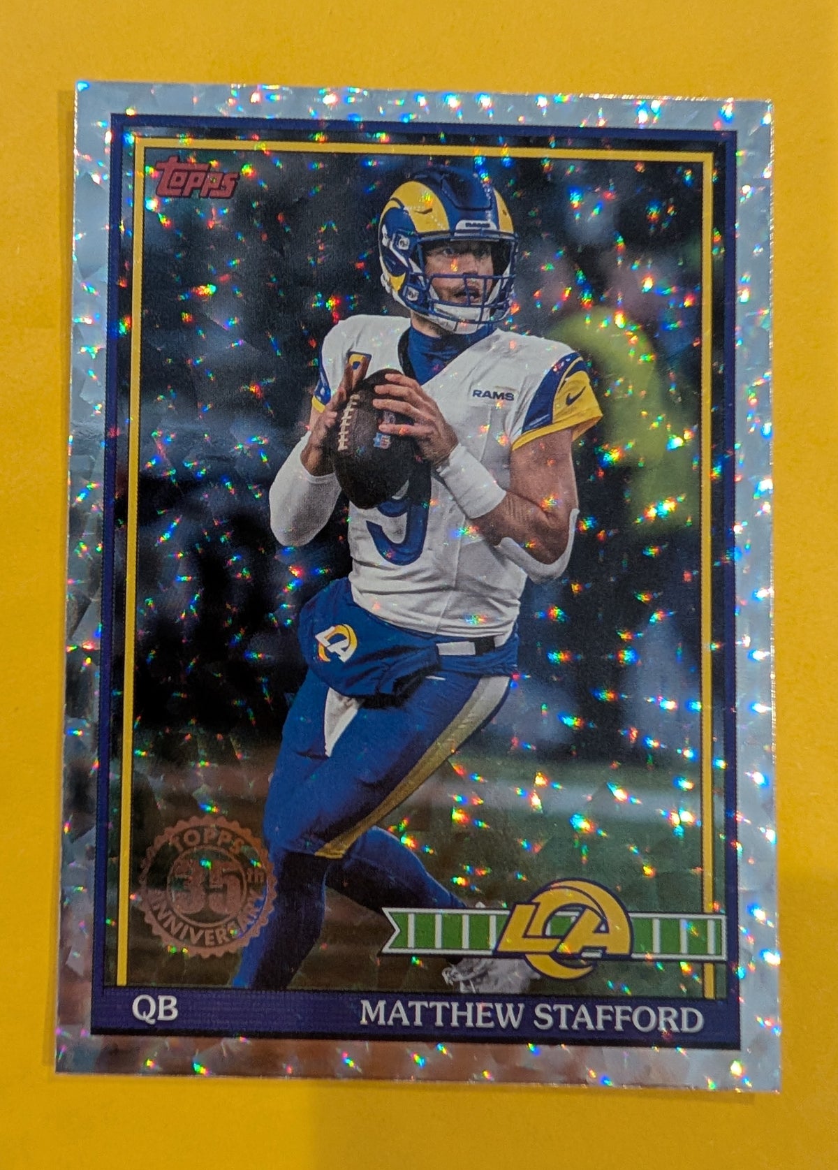 2026 Topps Football Matthew Stafford 1991 Topps Football #91TF-22 Mega Box Crackle Foil