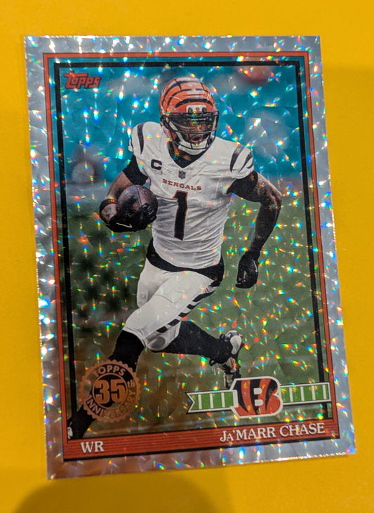 2026 Topps Football Ja'Marr Chase 1991 Topps Football #91TF-23 Mega Box Crackle Foil