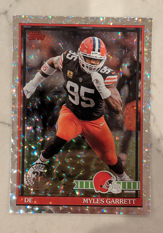 2026 Topps Football Myles Garrett 1991 Topps Football #91TF-26 Mega Box Crackle Foil