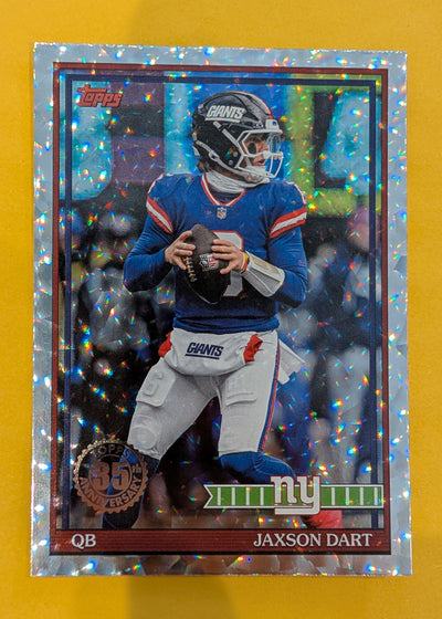 2026 Topps Football Jaxson Dart 1991 Topps Football #91TF-33 Mega Box Crackle Foil