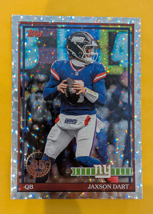 2026 Topps Football Jaxson Dart 1991 Topps Football #91TF-33 Mega Box Crackle Foil