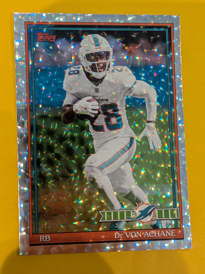 2026 Topps Football De'Von Achane 1991 Topps Football #91TF-35 Mega Box Crackle Foil