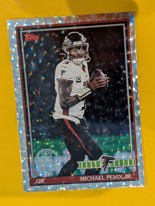 2026 Topps Football Michael Penix Jr. 1991 Topps Football #91TF-4 Mega Box Crackle Foil