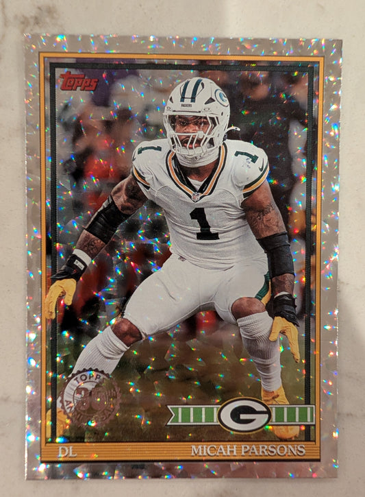 2026 Topps Football Micah Parsons 1991 Topps Football #91TF-40 Mega Box Crackle Foil