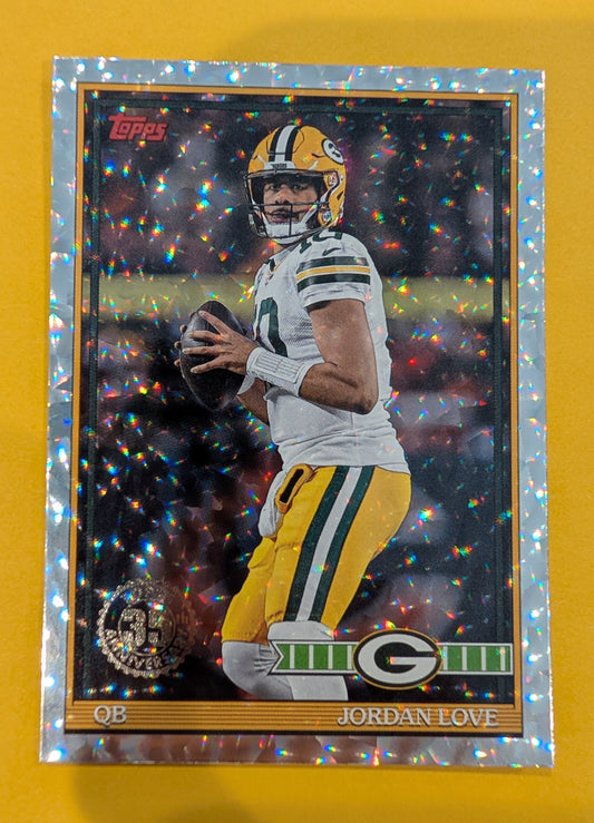 2026 Topps Football Jordan Love 1991 Topps Football #91TF-42 Mega Box Crackle Foil