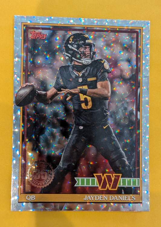 2026 Topps Football Jayden Daniels 1991 Topps Football #91TF-44 Mega Box Crackle Foil
