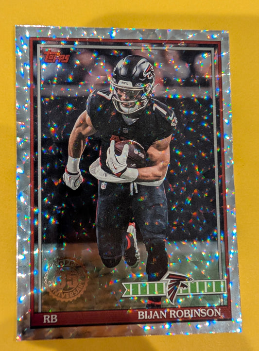 2026 Topps Football Bijan Robinson 1991 Topps Football #91TF-6 Mega Box Crackle Foil