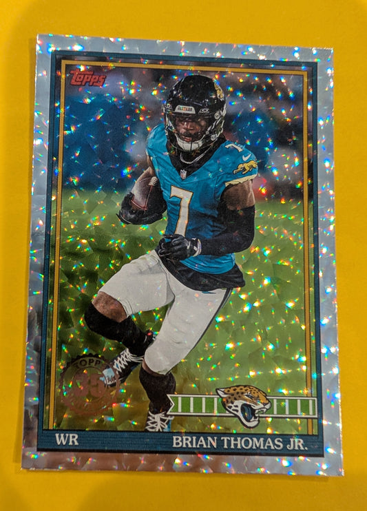 2026 Topps Football Brian Thomas Jr. 1991 Topps Football #91TF-9 Mega Box Crackle Foil