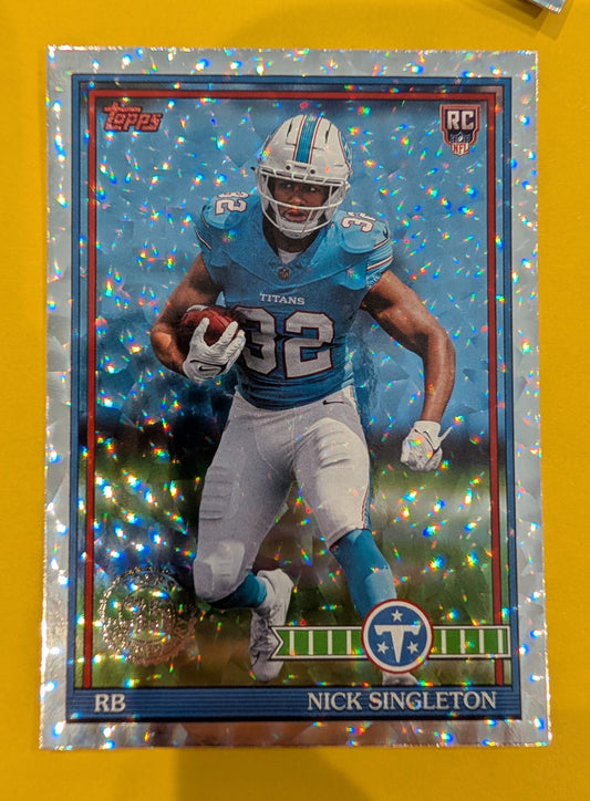 2026 Topps Football Nick Singleton 1991 Topps Rookies #91TR-14 Mega Box Crackle Foil