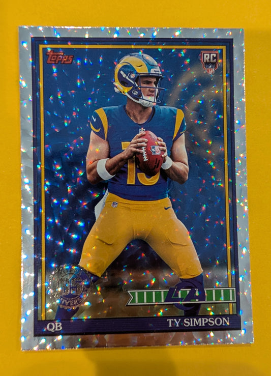 2026 Topps Football Ty Simpson 1991 Topps Rookies #91TR-2 Mega Box Crackle Foil