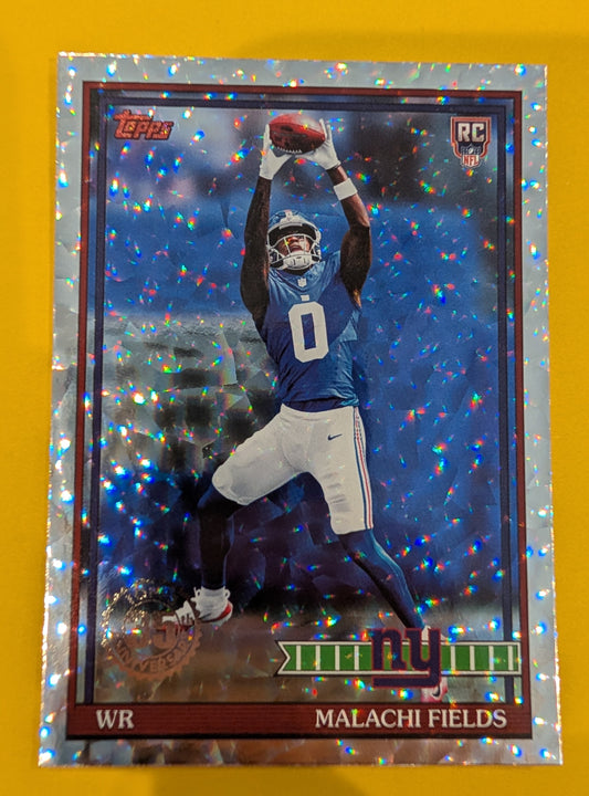 2026 Topps Football Malachi Fields 1991 Topps Rookies #91TR-30 Mega Box Crackle Foil