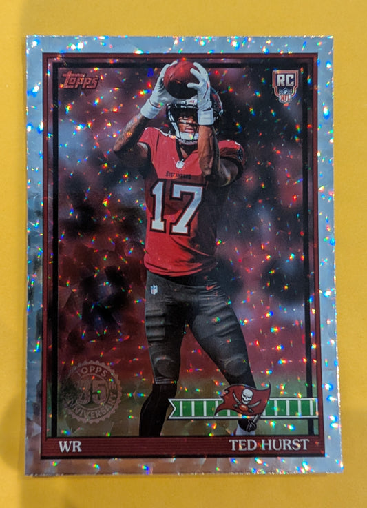 2026 Topps Football Ted Hurst 1991 Topps Rookies #91TR-35 Mega Box Crackle Foil