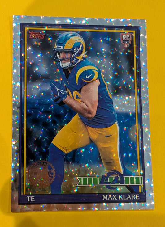 2026 Topps Football Max Klare 1991 Topps Rookies #91TR-41 Mega Box Crackle Foil