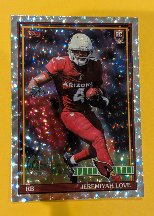 2026 Topps Football Jeremiyah Love 1991 Topps Rookies #91TR-9 Mega Box Crackle Foil