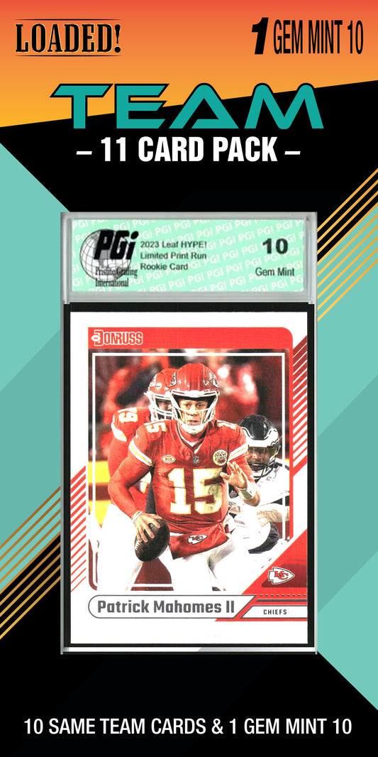 NFL 10 Card Graded Kansas City Chiefs Pack