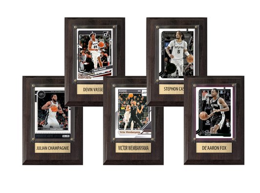 San Antonio Spurs Starting Five Plaque Bundle Wembanyama Fox Castle Vassell Champagnie