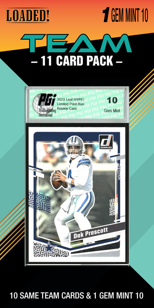 NFL 10 Card Graded Dallas Cowboys Pack