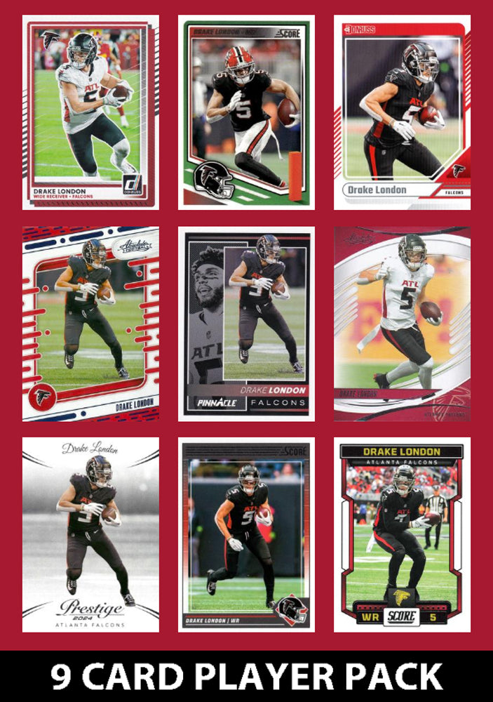 Drake London 9 Card Player Pack  2024 2025 Donruss Panini Score Atlanta Falcons