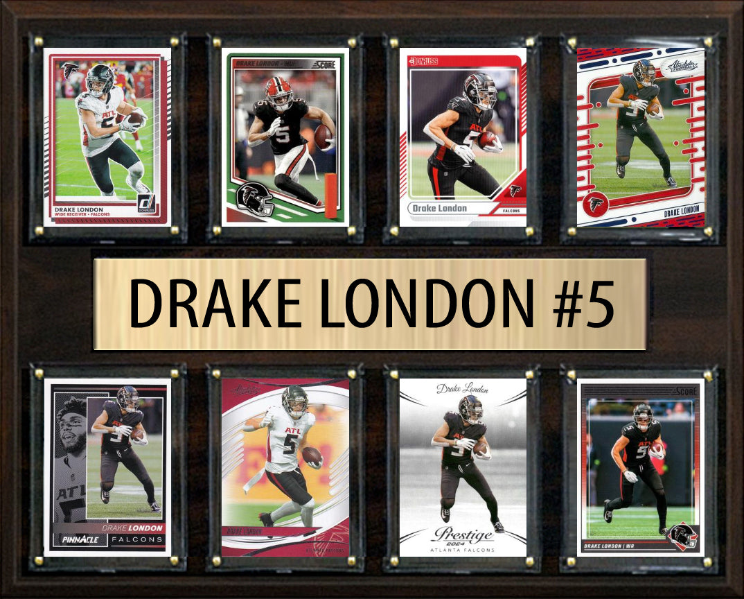 Drake London Atlanta Falcons Plaque 8 Cards 2025 2024 Donruss Prizm SCORE Mosaic 12x15