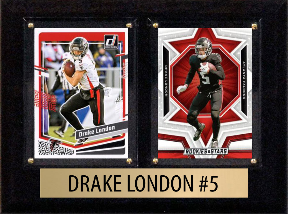 Drake London Score Donruss 2022 2021  2 Card 6" x 8" Plaque Atlanta Falcons