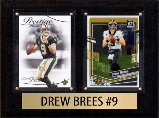 Drew Brees Score Donruss 2023 2024  2 Card 6" x 8" Plaque New Orleans Saints