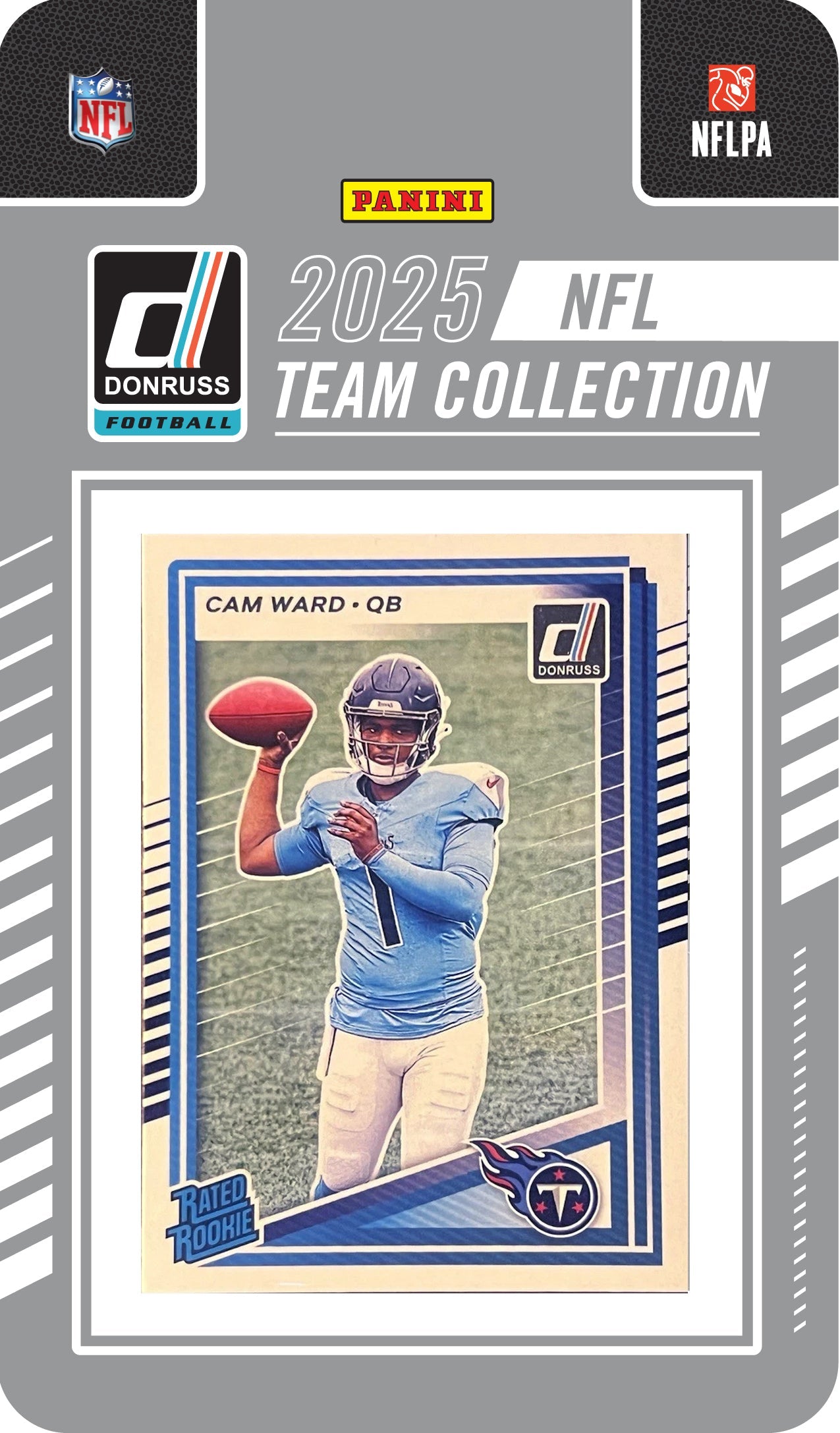 2025 SCORE Blaster Box + 2025 Donruss Team Set Tennessee Titans - 350 Cam Ward RC