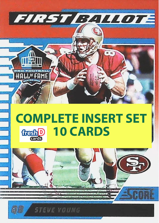 2025 SCORE First Ballot Insert Complete Set 10 Cards Steve Young Barry Sanders Bradshaw