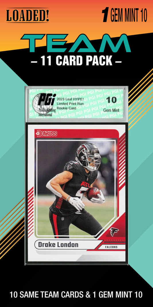 NFL 10 Card Graded Atlanta Falcons Pack