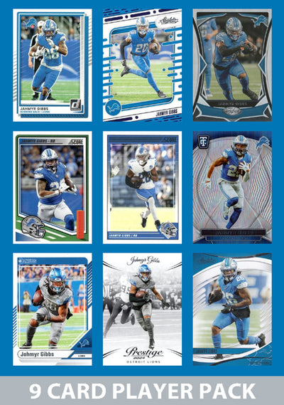 Jahmyr Gibbs 9 Card Player Pack  2024 2025 Donruss Panini Score Detroit Lions