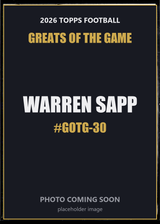 2026 Topps Football Warren Sapp Greats of the Game #GOTG-30