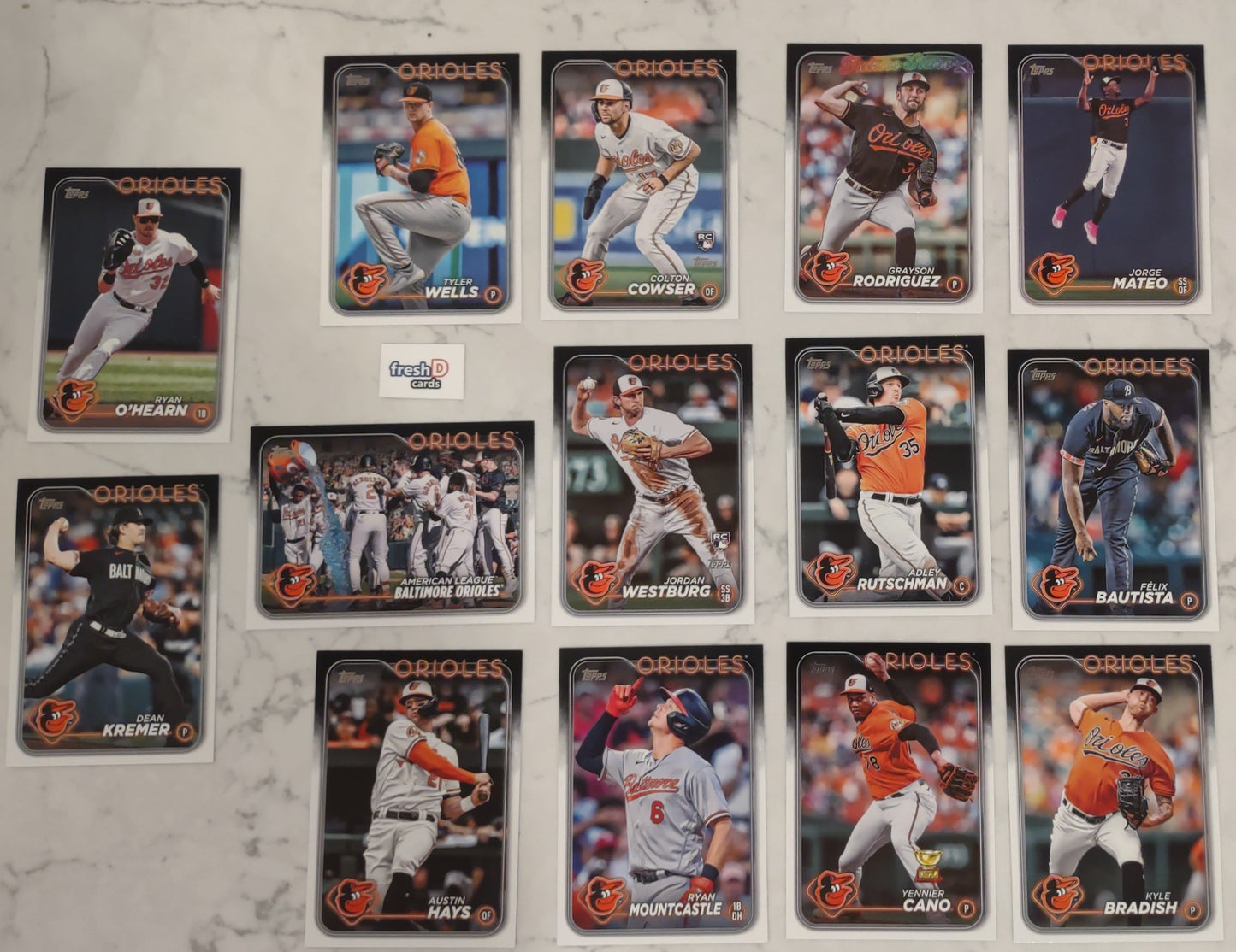 2024 Topps Series 1 Team Set In Hand Baltimore Orioles Adley Cowser RC