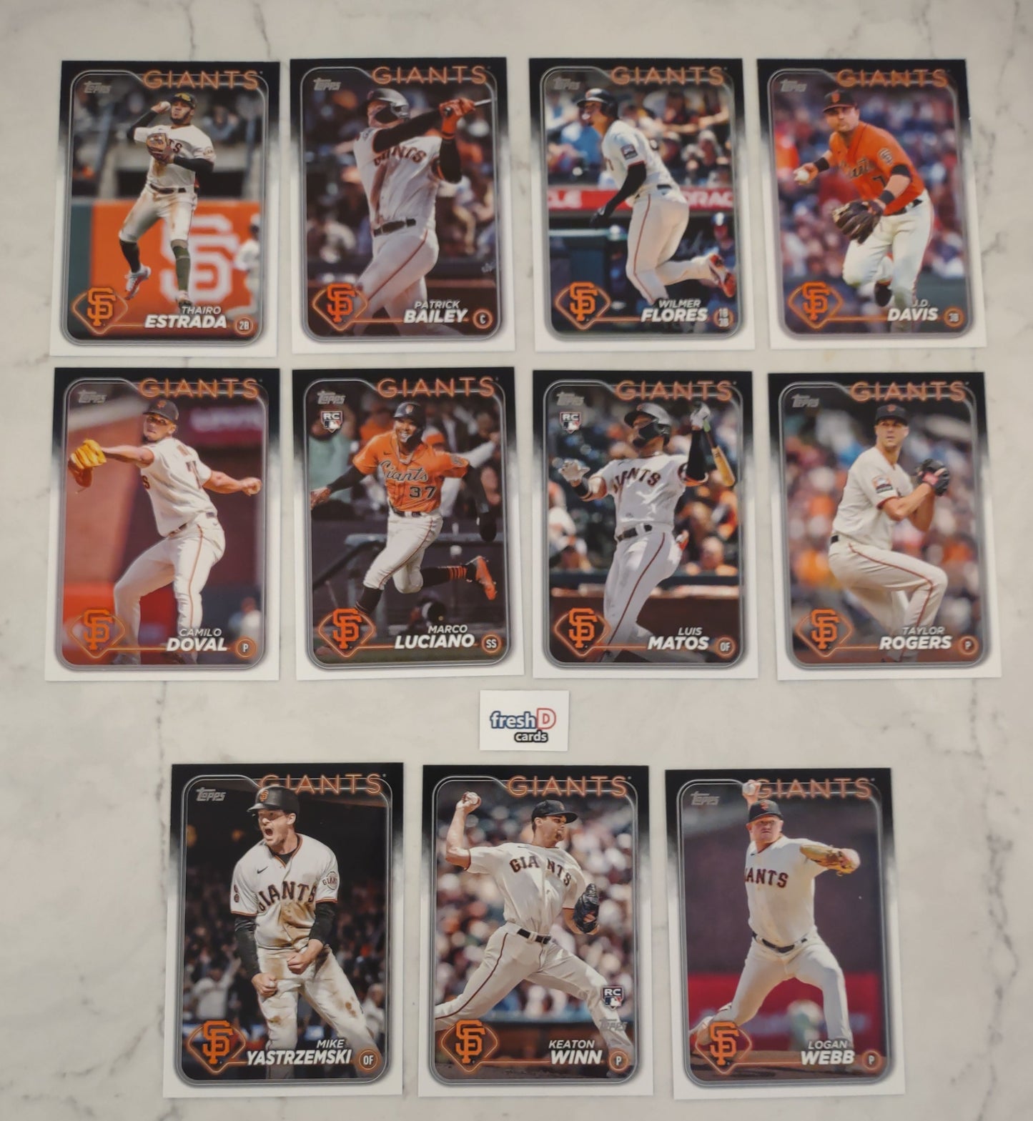 2024 Topps Series 1 Team Set In Hand San Francisco Giants Luciano RC