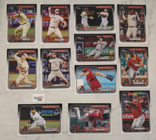 2024 Topps Series 1 Team Set In Hand Arizona DBacks Corbin Carroll Trophy