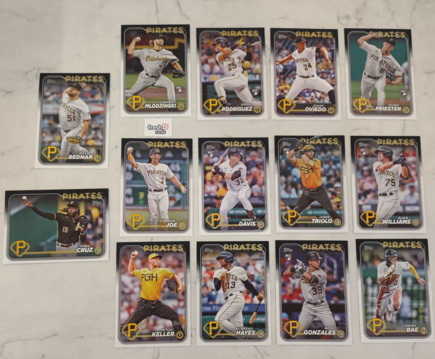 2024 Topps Series 1 Team Set In Hand Pittsburgh Pirates Henry Davis RC Endy