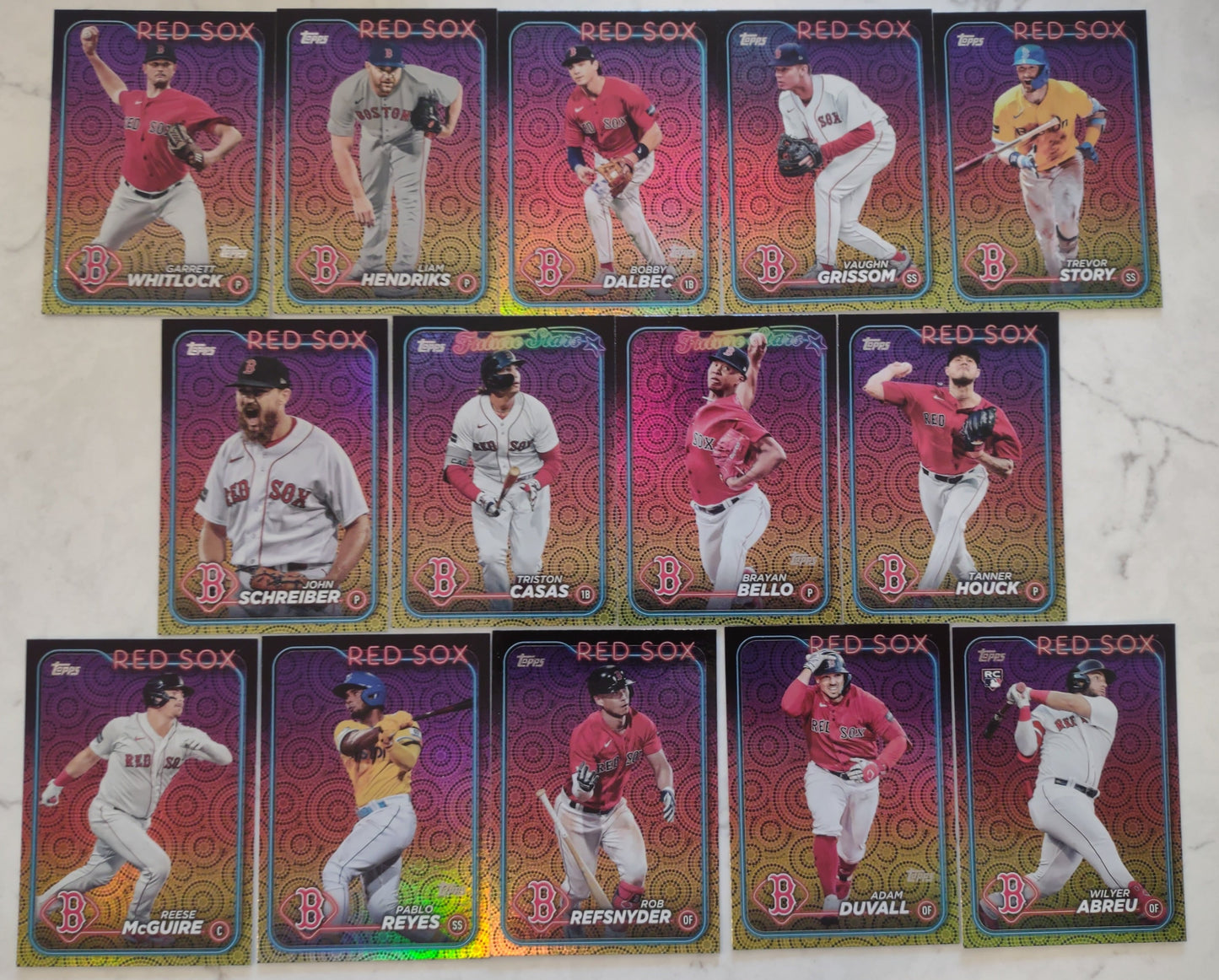 2024 Topps Series 2 Fireworks Holiday Team Set Boston Red Sox Casas Bello