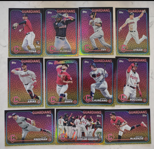 2024 Topps Series 2 Fireworks Holiday Team Set Cleveland Guardians