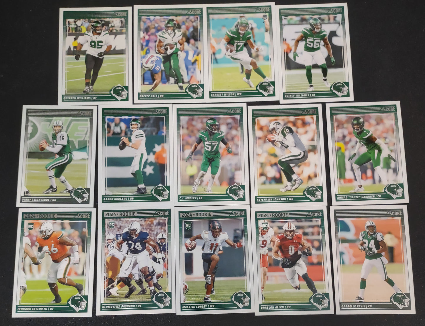 2024 SCORE NFL New York Jets Team Set Aaron Rodgers Breece Hall Garrett Wilson