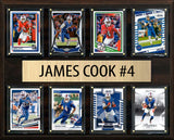 James Cook Buffalo BIlls Plaque 8 Cards 2025 2024 Donruss Prizm SCORE Mosaic 12x15