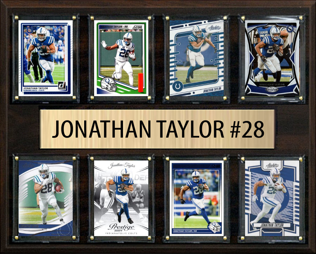 Jonathan Taylor Indianapolis Colts Plaque 8 Cards 2025 2024 Donruss Prizm SCORE Mosaic 12x15