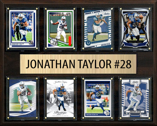 Jonathan Taylor Indianapolis Colts Plaque 8 Cards 2025 2024 Donruss Prizm SCORE Mosaic 12x15