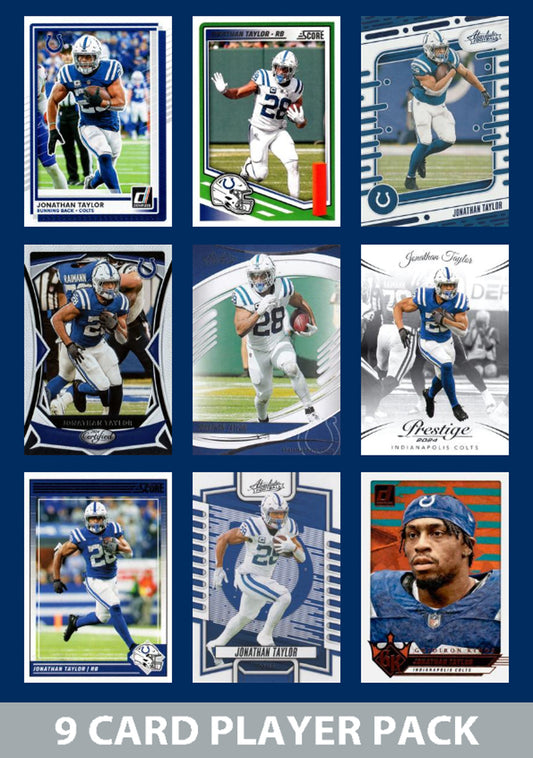 Jonathan Taylor 9 Card Player Pack  2024 2025 Donruss Panini Score Indianapolis Colts
