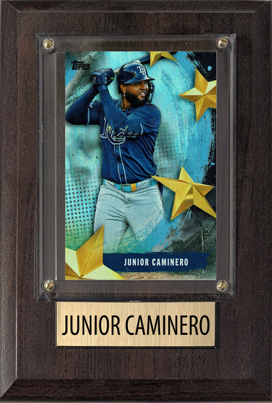 Junior Caminero Tampa Bay Rays 2025 2024 Topps Bowman 4x6 Gift Plaque
