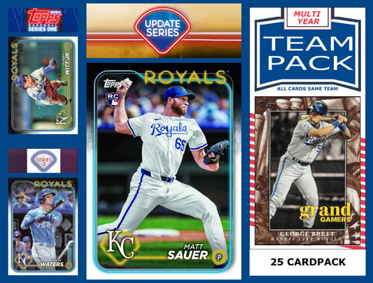 2024 Topps Update + Series 1 + 2 Team Set Kansas City Royals Bobby Witt Perez 25 Pack George Brett