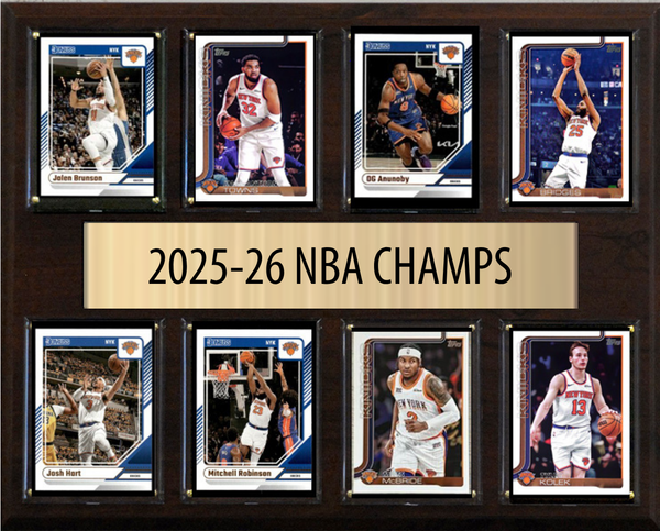Jalen Brunson New York Knicks 2025-26 NBA Champions 8-Card Premium Fan Cave Plaque