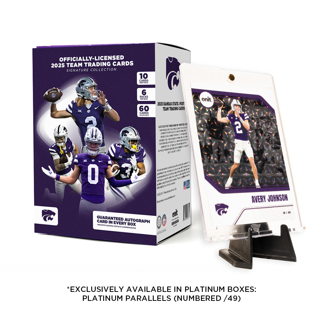 Kansas State University Football 2025 Trading Cards - Platinum Box (Guaranteed Autograph)